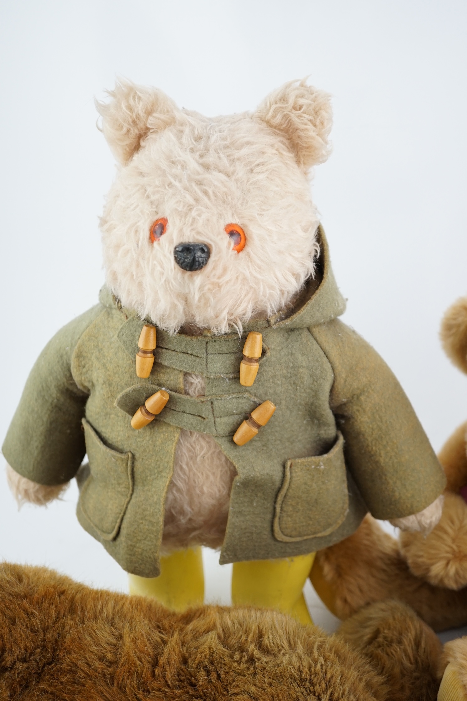 An early Paddington bear, a Harrods bear and a Steiff Super Molly Herman Teddy (4)